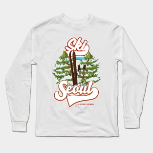 Seoul South Korea Ski logo Long Sleeve T-Shirt